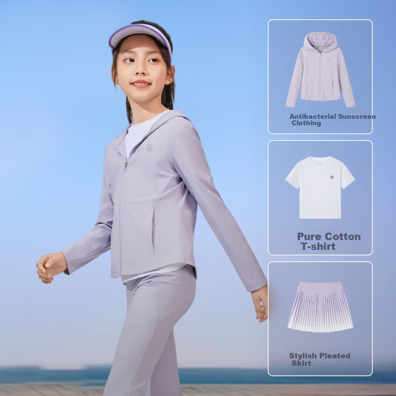 BOSIDENG Summer National Standard Original Yarn Sun Protection Clothing for Girls, UPF100+ UV-Resistant Trendy Outdoor Travel Jacket