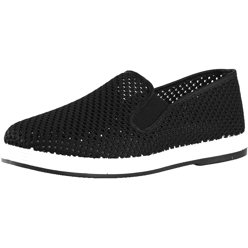 3514 Old Beijing Cloth Shoes Slip-On Lightweight Dad Shoes Traditional Breathable Summer Thin Men's Mesh Black Size 41