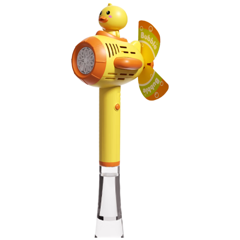 Dad Mom Little Yellow Duck Electric Bubble Machine Bubble Gun Children's Toy Automatic Handheld Windmill Bubble Stick 1-3 Birthday Gift