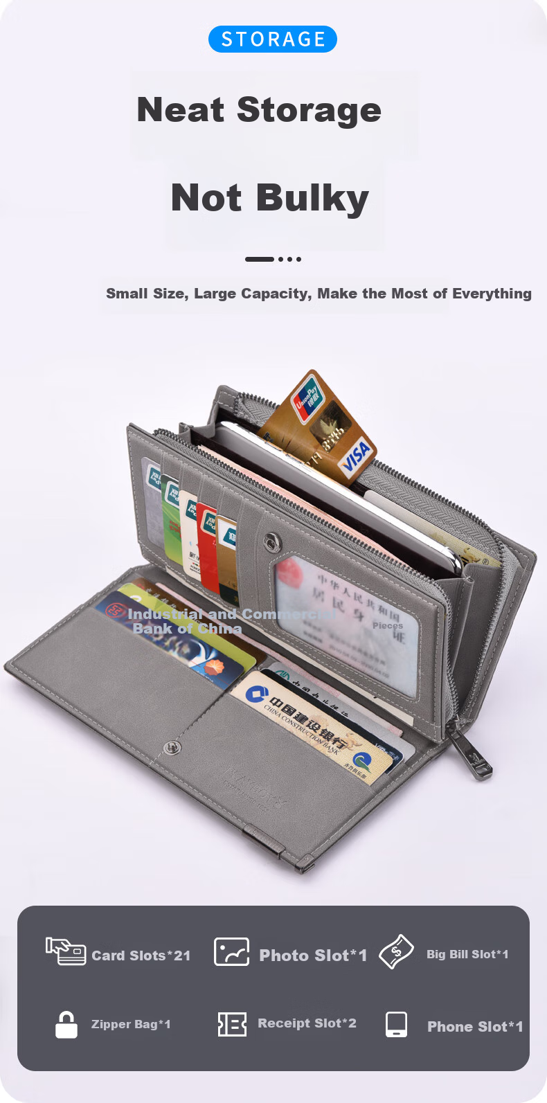 PLAYBOY Men's Large Capacity Wallet, Long Casual Portable Multifunctional Clutch with Multiple Card Slots, Birthday Gift 4