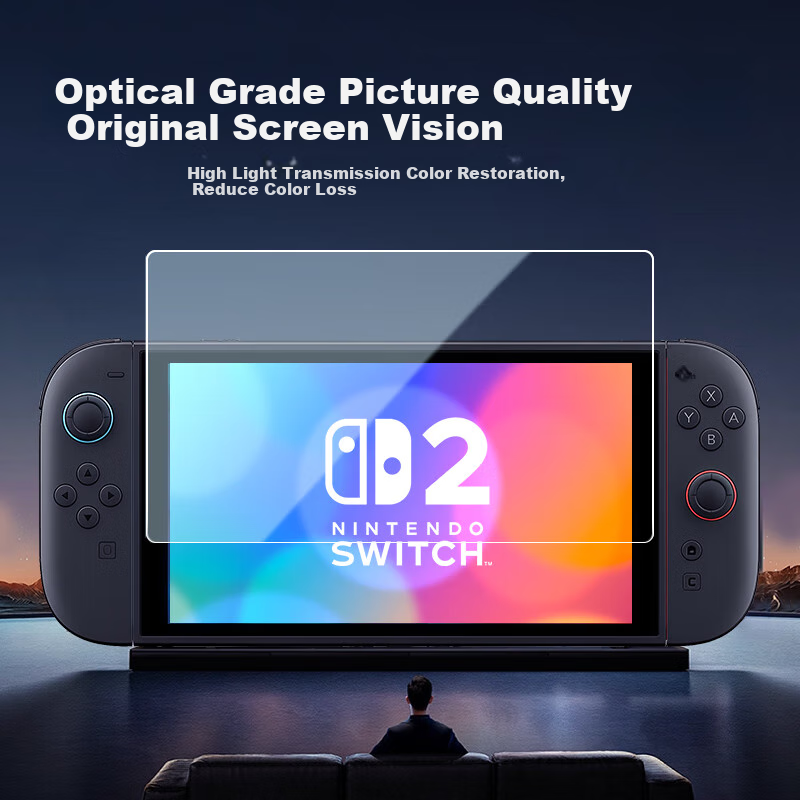 Защитная пленка BUBM для Nintendo Switch2 OLED, закаленное стекло HD, защита экрана, стикер для игровой консоли, с камерой для автоматической очистки от пыли