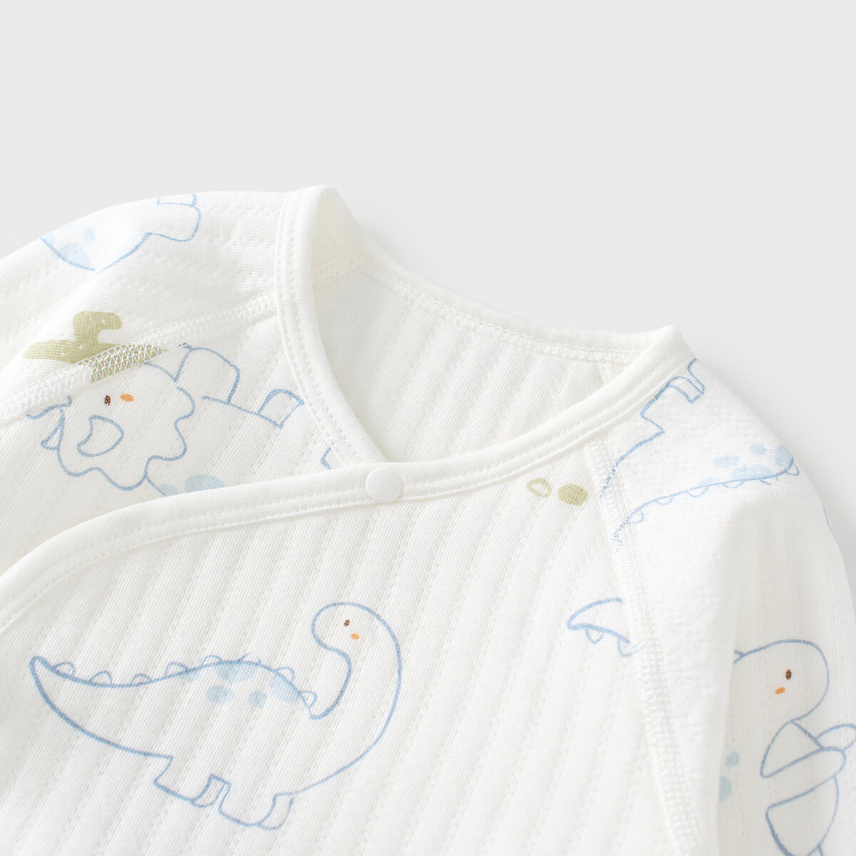 TONGTAI Baby Half-Back Shirt Autumn Winter Pure Cotton Warm Newborn Baby Monk Suit Full Moon Outfit Blue 52cm