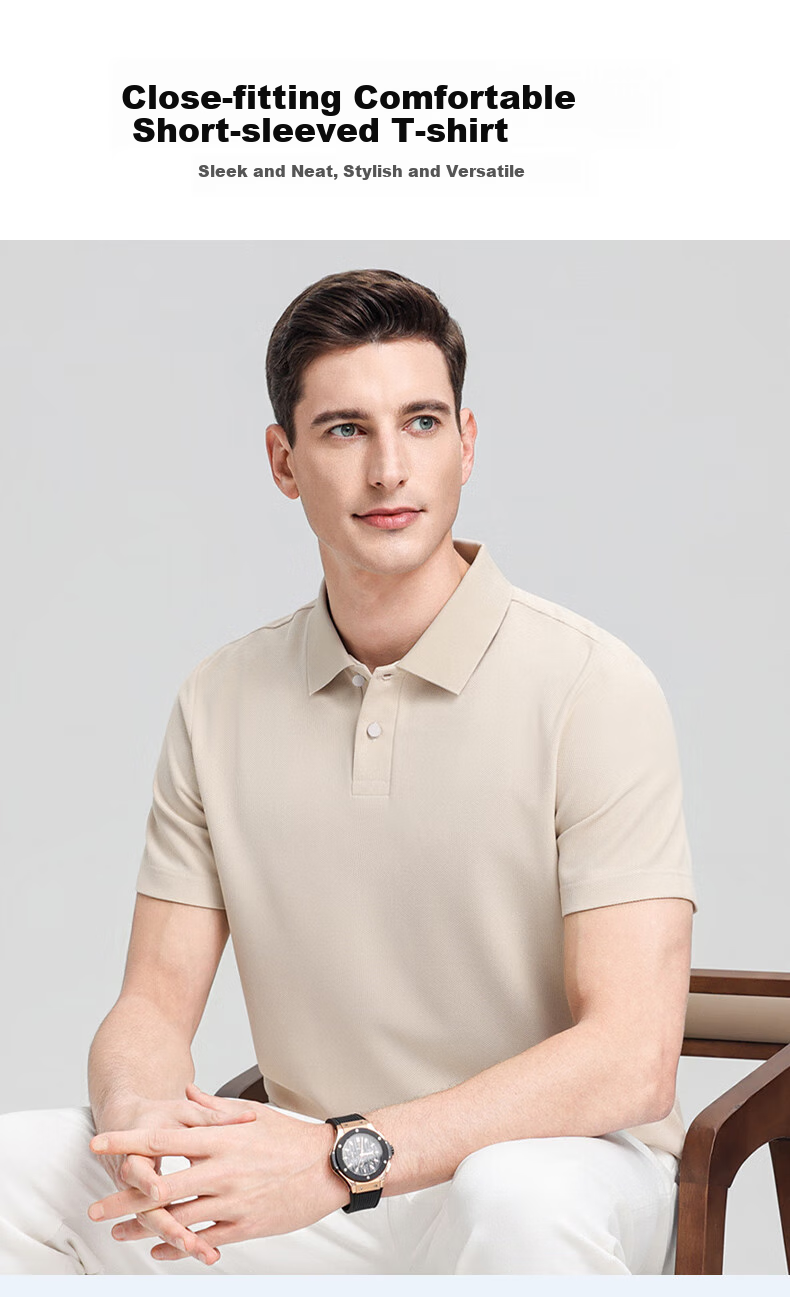 ROMON Short-Sleeve Polo Shirt for Men, New Style 7A Antibacterial Quick-Dry Business T-Shirt for Young And Middle-Aged, Summer 201 White L 1
