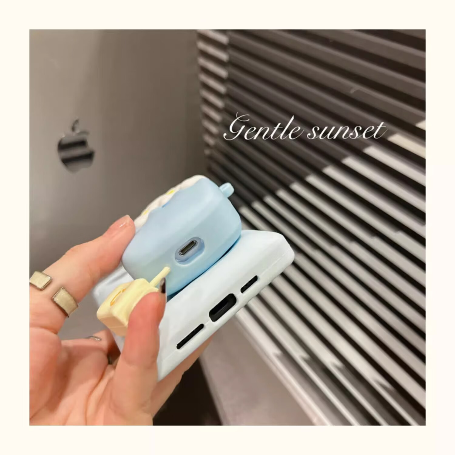 Beiyipin Summer Cool Ice Cream Shaped AirPods 1/2 Generation Protective Case, Apple Bluetooth Earphone Cover, Shockproof Full-Body Soft Case, Cartoon Ice Cream Pattern Trendy Protective Shell 4