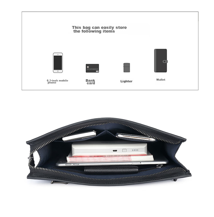 Goldlion Handbag Envelope Bag, Men's PVC Clutch, Long Card Holder Wallet, Birthday Gift 15
