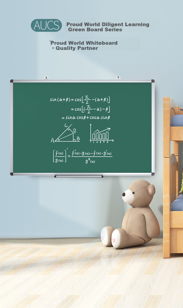 AUCS Large Blackboard Wall-Mounted Writing Board 150*90cm for Classroom Teaching, Children's Home Use, Training Classes, Tutoring Classes, Office, Student Use, Large Whiteboard Wall-Mounted Green Board Blackboard Bulletin Board 1