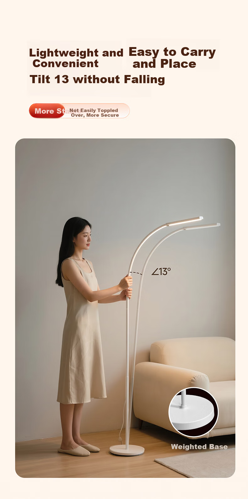 Huipu Floor Lamp Eye Protection for Living Room, Bedroom, Children's Study Room, Student Reading Desk Lamp, Piano Light, Freestanding Puli Guang 5