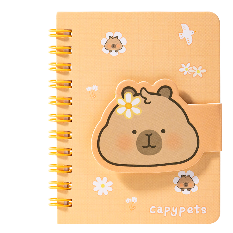 Deli Capybara Spiral Notebook BL202-A7 60 Sheets Orange Birthday Gift