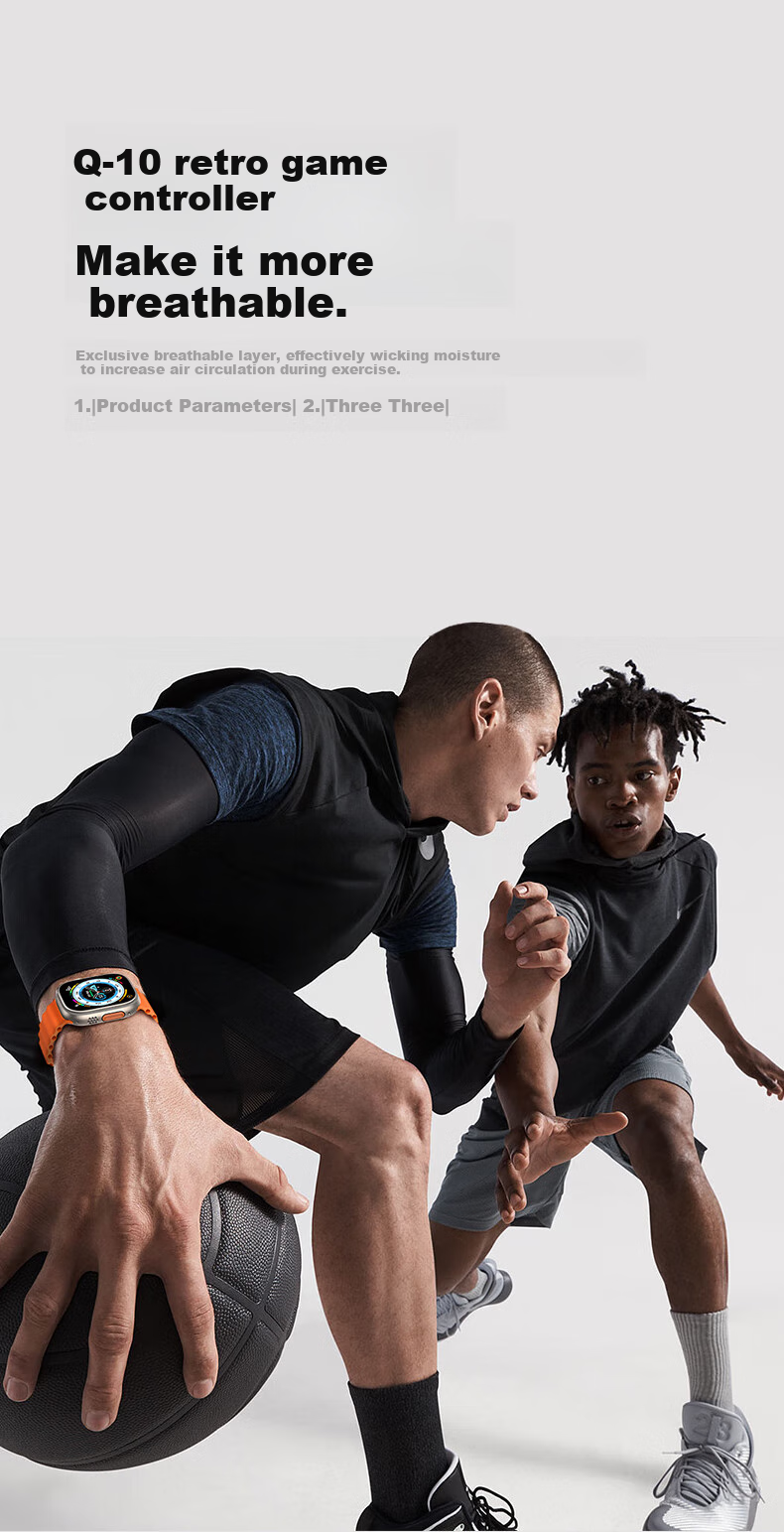 W&P New Apple Watch Band Compatible with Apple Watch Ultra 3/2, Ocean Silicone Double Buckle Loop Band for IWatch S11/10/9/8/SE, Midnight Color, Size 45 11