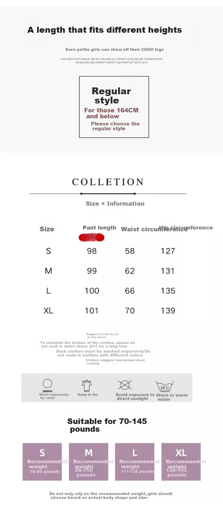 Yishangmei Loose Casual Pants for Women, Spring And Autumn Style, Wide-Leg Yamamoto Trousers, Latest 2026 Model, Ice Silk Milk Cake Color, Petite Size 3