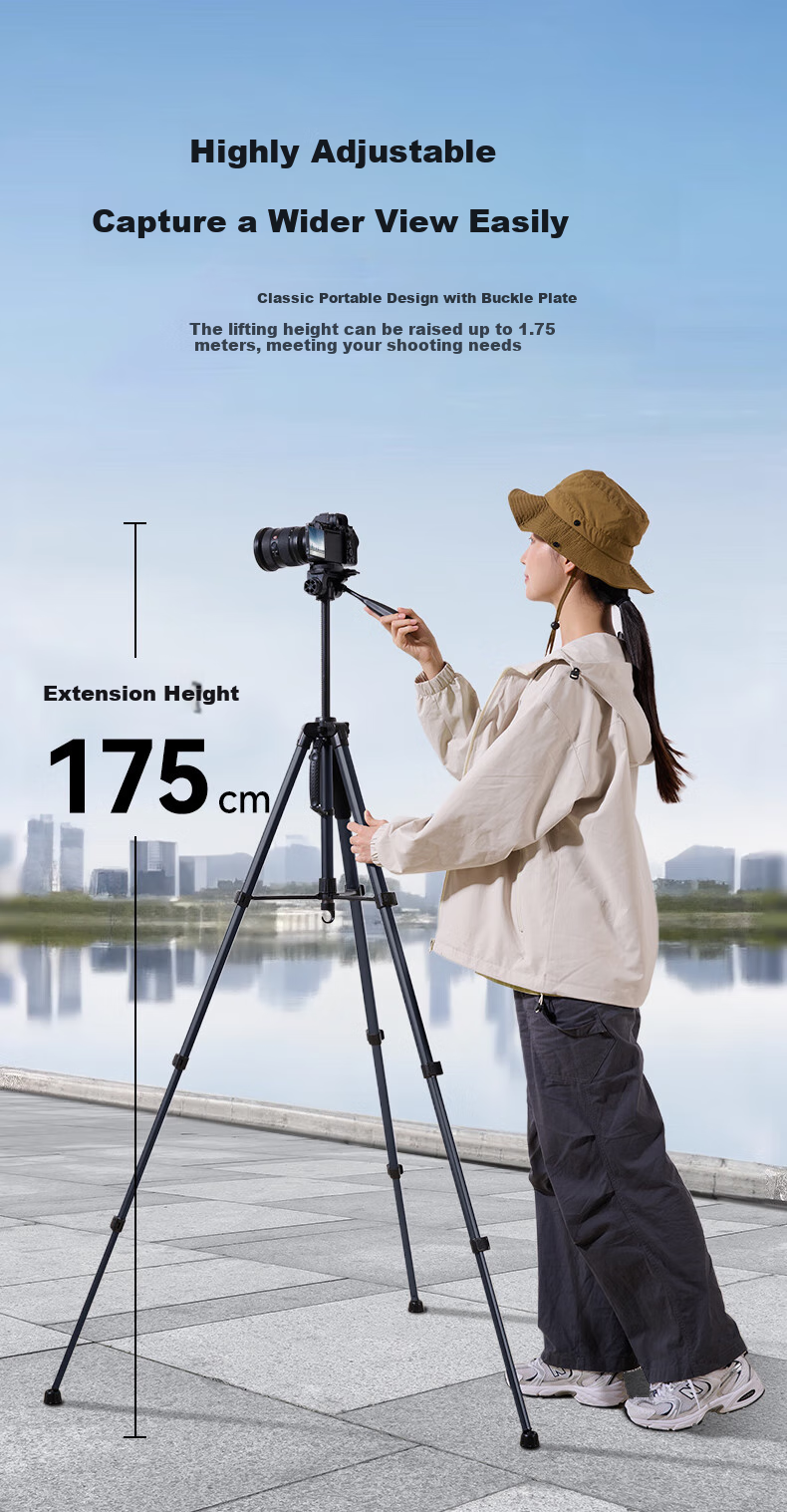 Llano Camera Tripod for DSLR, Mirrorless, Smartphone And Action Cameras Professional Grade Support Suitable for DJI Pocket 3, Fuji, Nikon, Sony Anti-Shake Shooting Tripod Portable Live Streaming 4