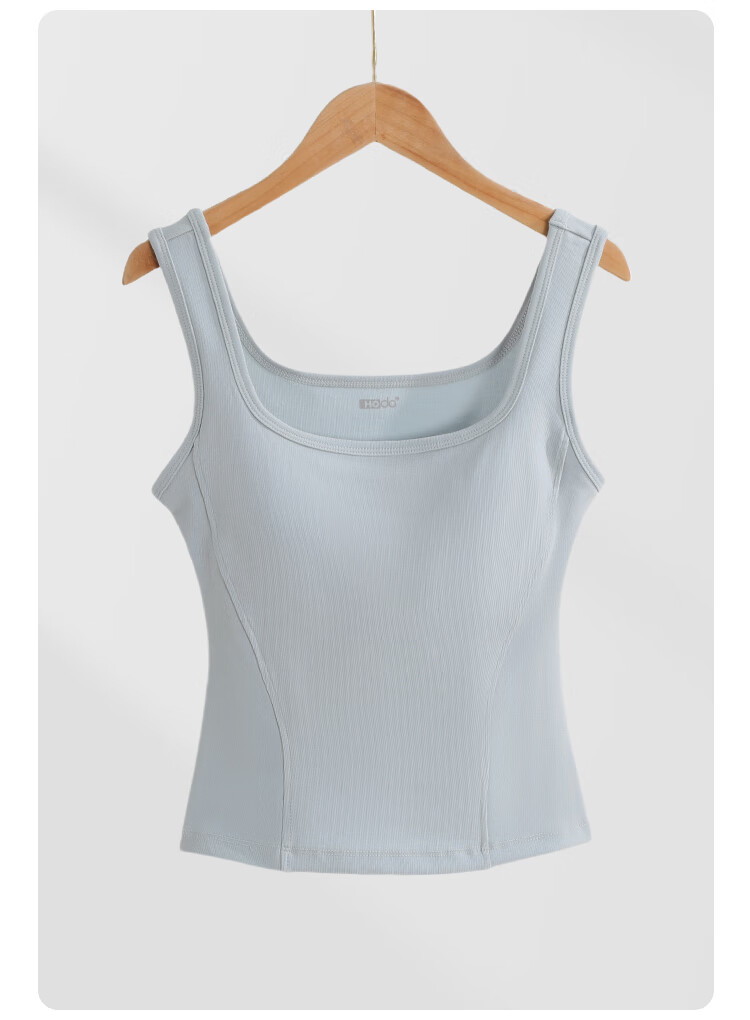 Hodo Women's Lyocell Cotton Cool Stretch Breathable Vest with Chest Pad Simple Basic Tank Top 14