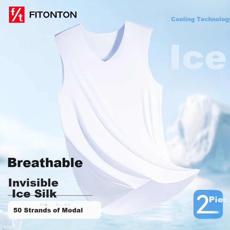 FitonTon, 2-Pack Men's Tank Tops, Spring And Summer Modal Seamless Undershirt, Athletic Vest for Men, Base Layer