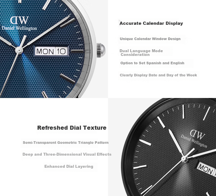 Daniel Wellington DW714 Phantom Single-Eye Business Men's Quartz Watch with Steel Band - Birthday Gift for Boyfriend 6