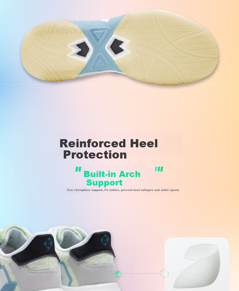 KUMPOO Badminton Shoes, Non-Slip, Wear-Resistant, Anti-Twist, Shock-Absorbing, Lightweight, Breathable, Professional Sports Shoes KH-G76 White-Gray Size 37 9