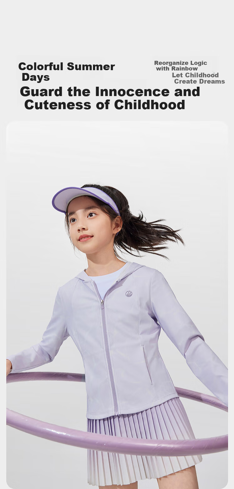 BOSIDENG Summer National Standard Original Yarn Sun Protection Clothing for Girls, UPF100+ UV-Resistant Trendy Outdoor Travel Jacket 9