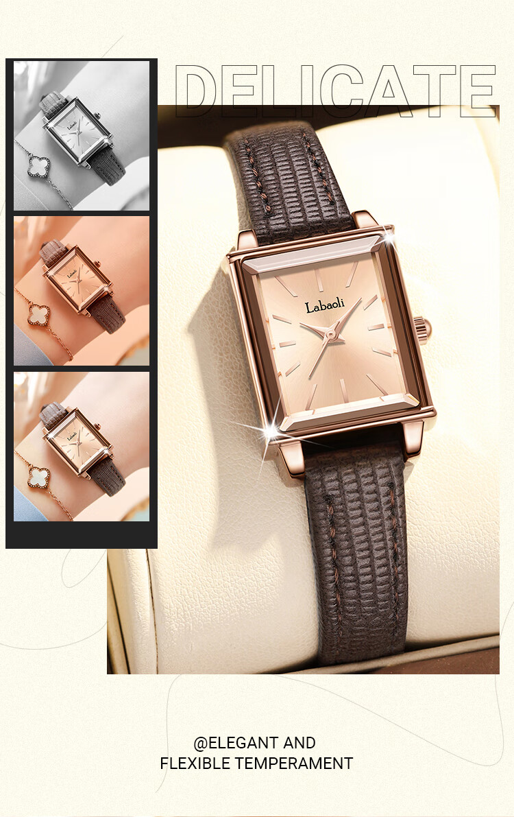 Laboli Women's Watch 2025 New Waterproof Casual Vintage Luxury Wristwatch LA213 Light Brown 21mm 2