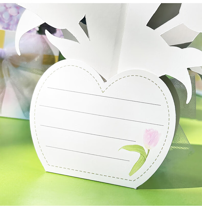 DiLe Birthday Gift for Teacher DIY Handmade Blooming Bouquet Kindergarten Primary School Creative 3D Pop-up Mom Greeting Card Postcard Single MJ-A665 Blue 4