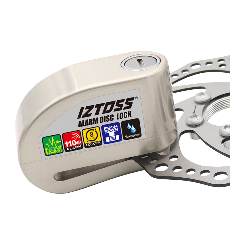 IZTOSS Motorcycle Intelligent Alarm Disc Brake Lock, Controllable Alarm Scooter Anti-Theft Lock, Bicycle Lock with Reminder Rope