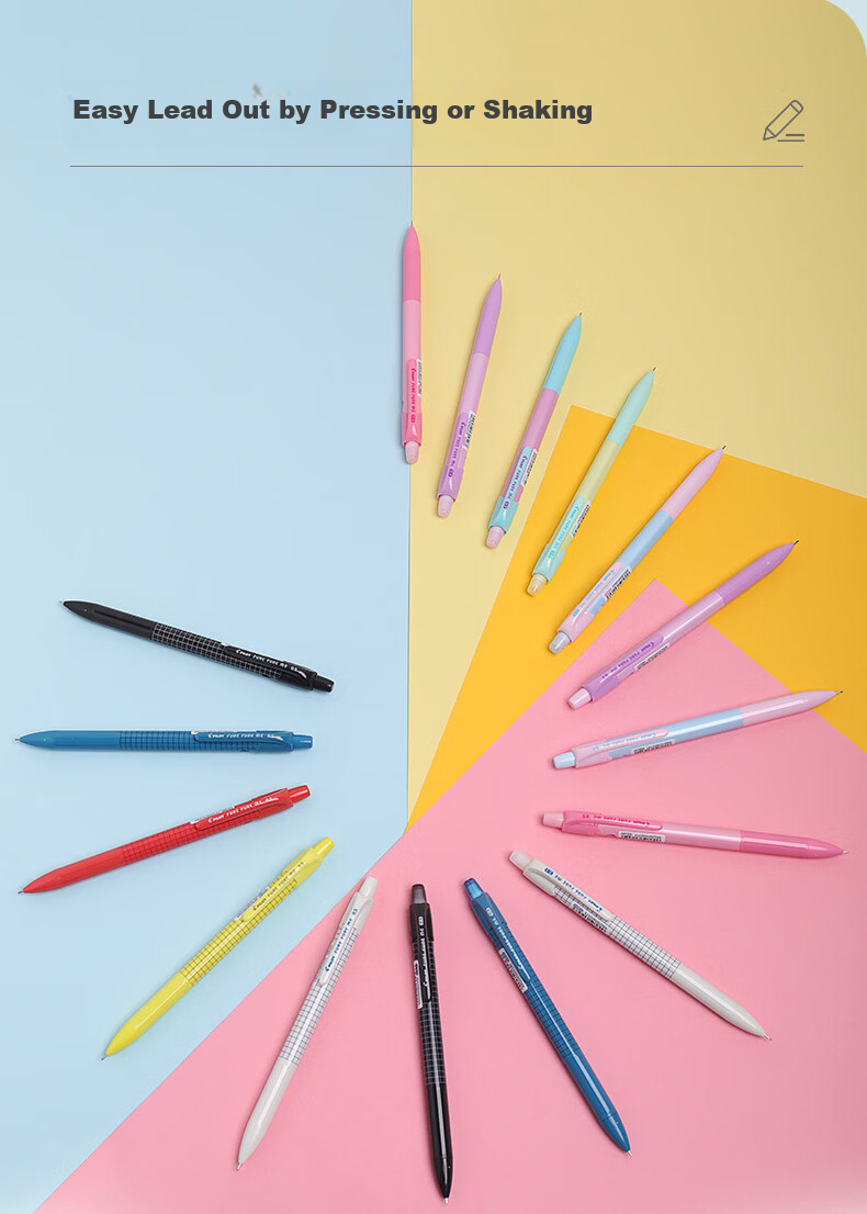 PILOT Colorful Mechanical Pencil for First Grade Elementary School Students, Exam Pencil for Children, Stationery for Sketching, with Eraser Tip HFME-20R 0.5mm Purple Pink 2
