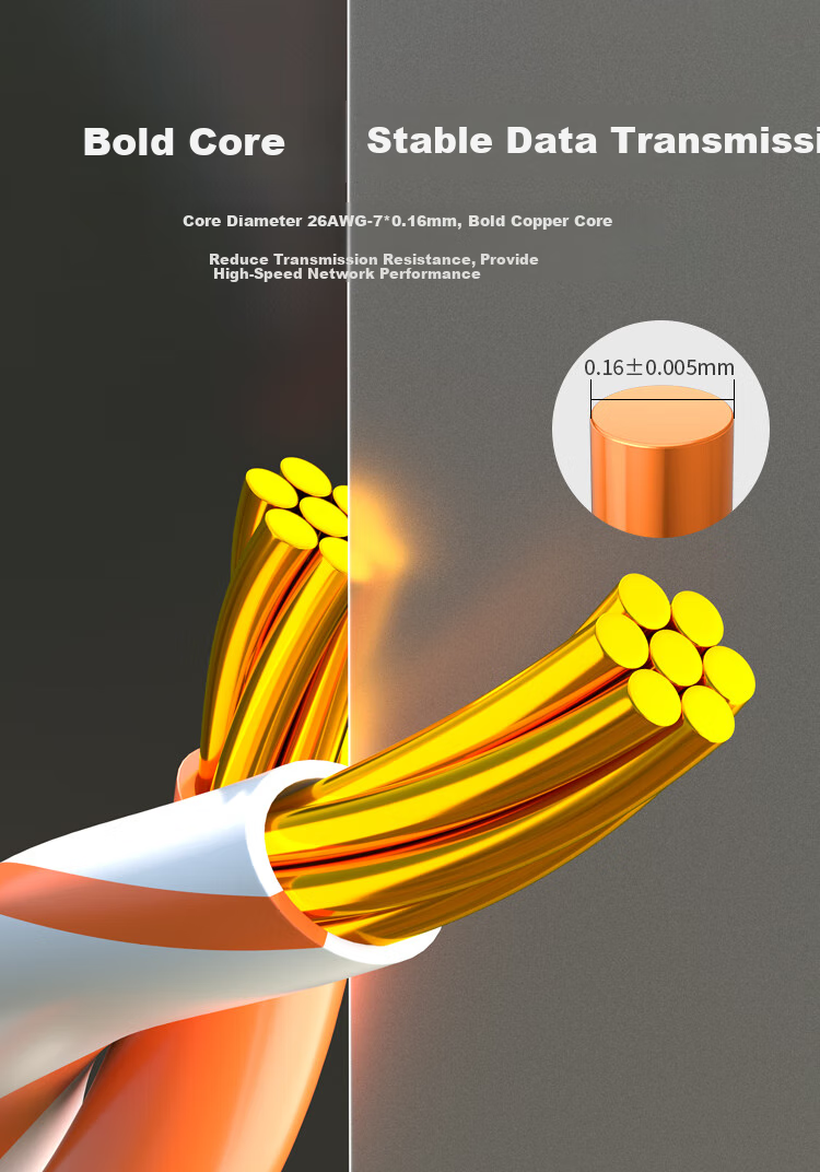 HAILE CAT6A Double-Shielded Pure Copper Patch Cable, Low Smoke Zero Halogen 10 Gigabit Finished 8-Core Network Cable, LSZH Green Network Cable 20 Meters HT-565D 4