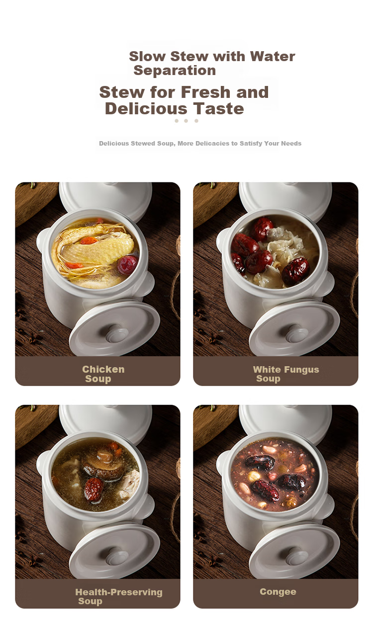 MAXCOOK Ceramic Stew Pot for Bird's Nest Soup, Chicken Soup And Egg Custard, Double Boiler Steamer And Stew Pot 750ml MCTC7261 3