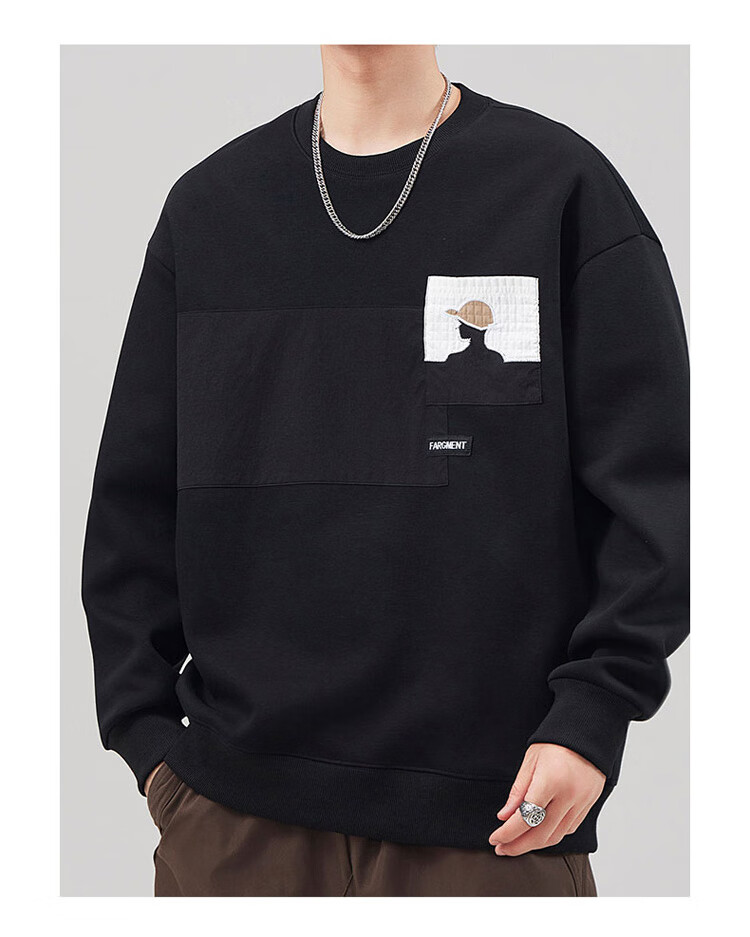JEEP SPIRIT Men's Sweatshirt Jacket, Round Neck Autumn And Winter Long-Sleeve T-Shirt, Men's Top Clothing, Casual High-End Base Layer 4