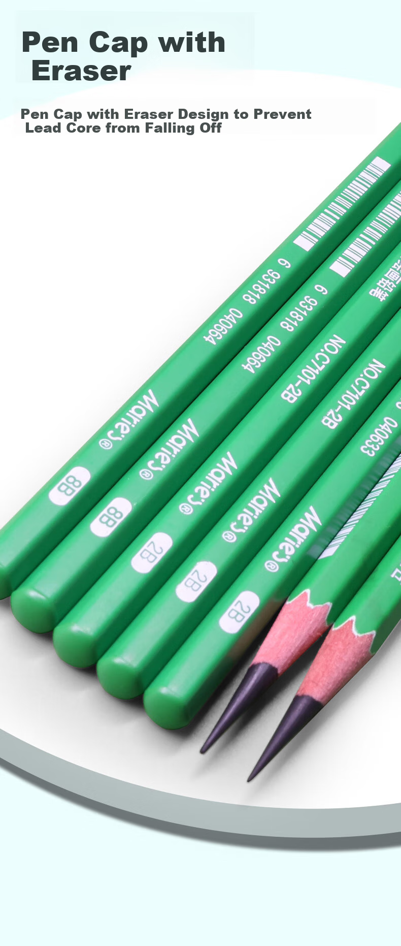 Marie's Matte Sketching Pencil Set for Art Students, Drawing Exam Pencils, Charcoal Pencils, Sketching And Painting Kit - Beginner Level 28-Piece Set - Pen Roll Art Sketching 7