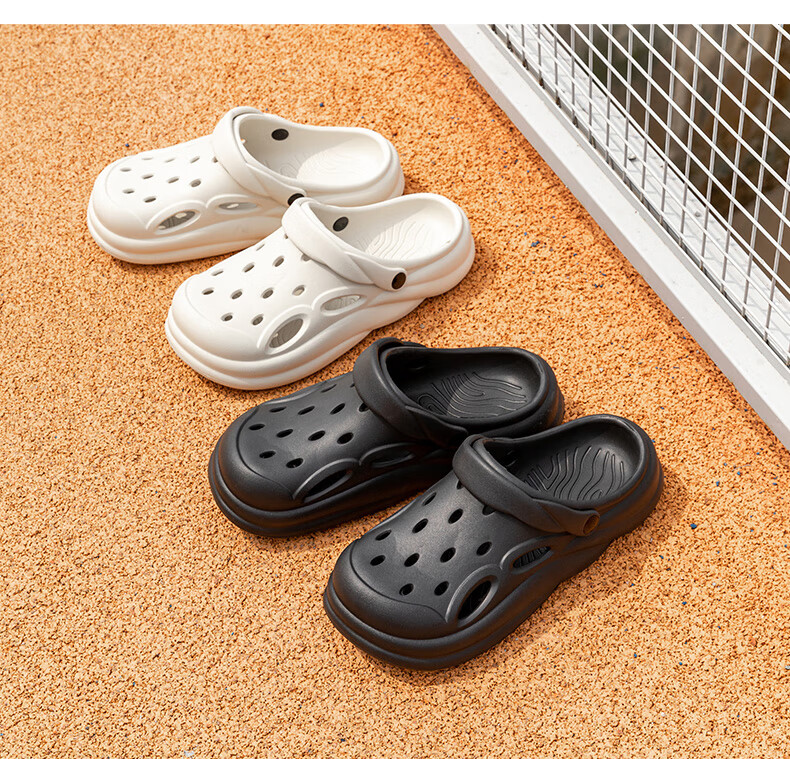 MINISO Men's Summer Outdoor Anti-Slip Thick Sole Sandals Odor-Resistant Beach Closed-Toe Slippers Couple Khaki Size 40-41 14