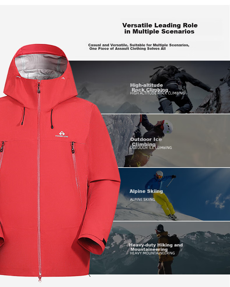 Pioneer Camp Endorsed by Lu Han, Xiaoying Windbreaker, Toray Men's Outdoor Windproof And Waterproof Professional Hiking Mountaineering Jacket 5