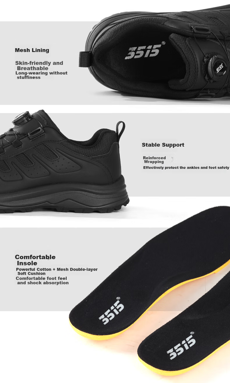 3515 Men's New Comfortable Breathable Non-Slip Wear-Resistant Mesh Outdoor Running Shoes Hiking Shoes, Black, Size 40 9