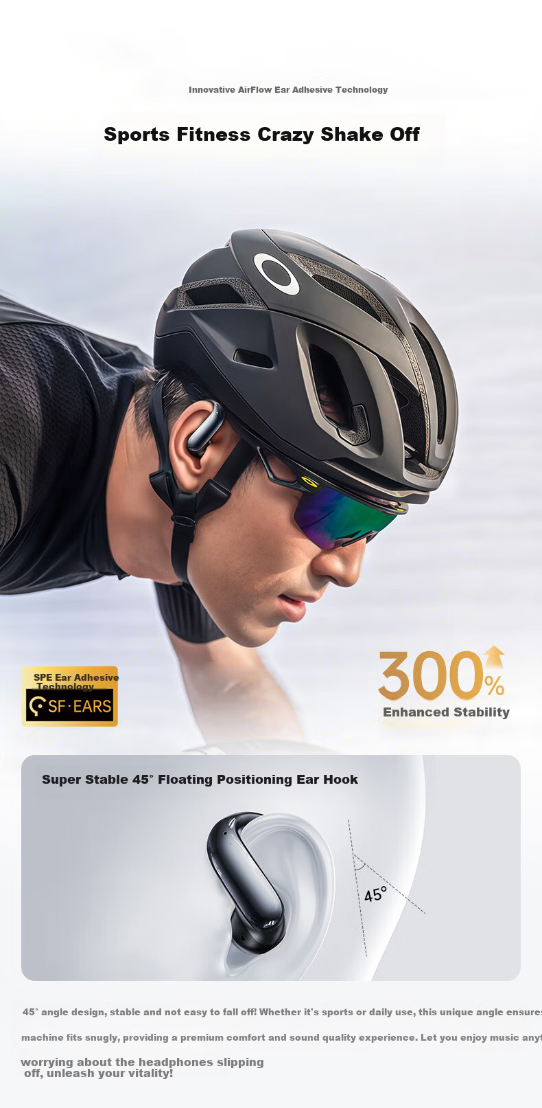 Jinyun (KINYO) [Comfort Selection | Three AI Models] Bluetooth Earphones, Over-Ear Bone Conduction Concept, Open-Style True Wireless, Call Noise Reduction, Suitable for Sports Running, Compatible with Xiaomi And Apple 18
