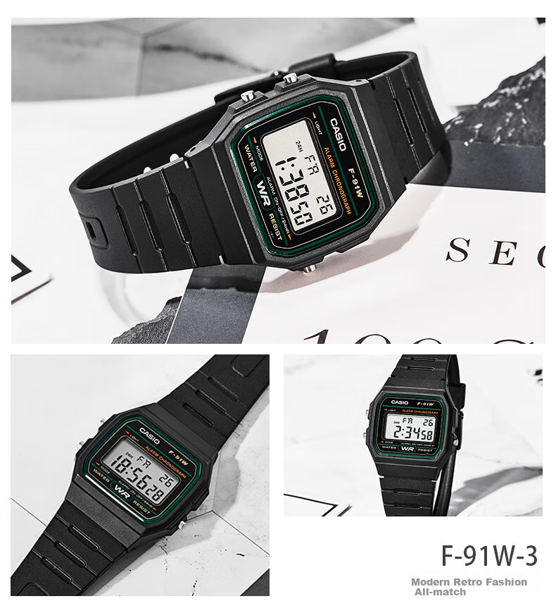 Casio Casio F-91W Watch for Men And Women, Retro Small Square Student Watch F-91WM 8