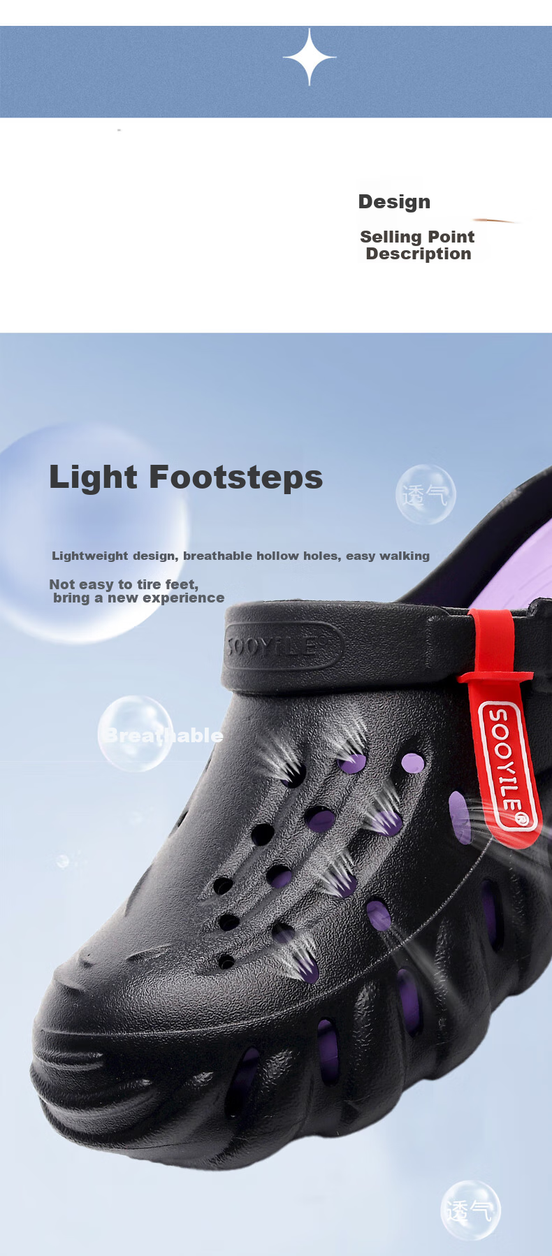 GUOLUOFEI Meteorite Hole Shoes for Men, Summer Trendy Brand, Comfortable Outdoor Driving Sandals, Beach Slippers, Black And Gray, Size 44-45 3