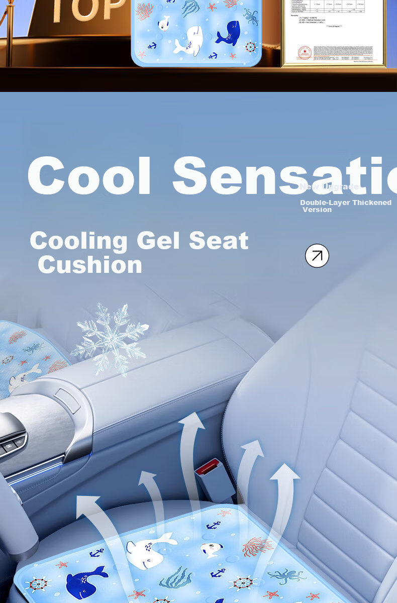 Yilafu Car Seat Cushion, Summer Ice Silk Cooling Pad, Office Square Mat, Home Sofa Ice Cream Seat, Pet Mat 3