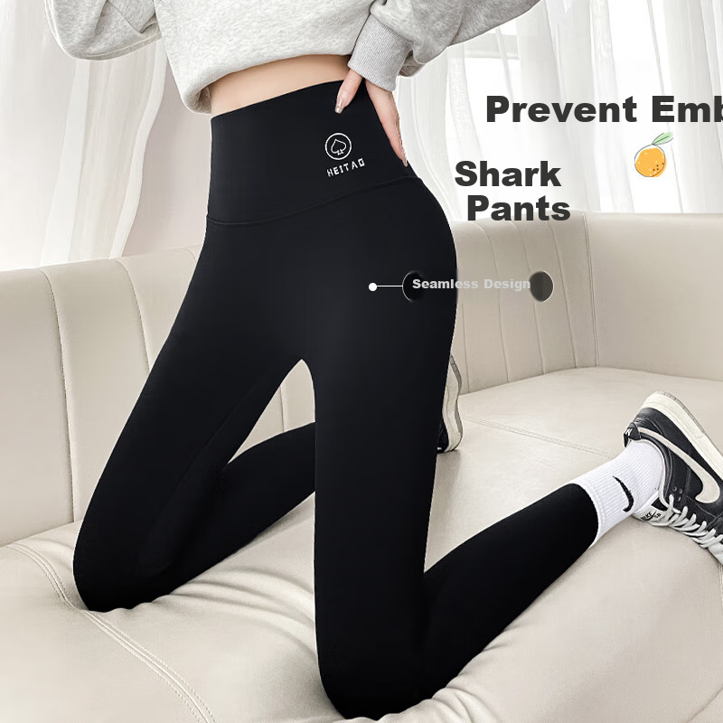 LangSha Seamless High-Waisted Leggings for Women, High-Elastic Butt-Lifting Cycling Yoga Pants, Coffee Color, Size M