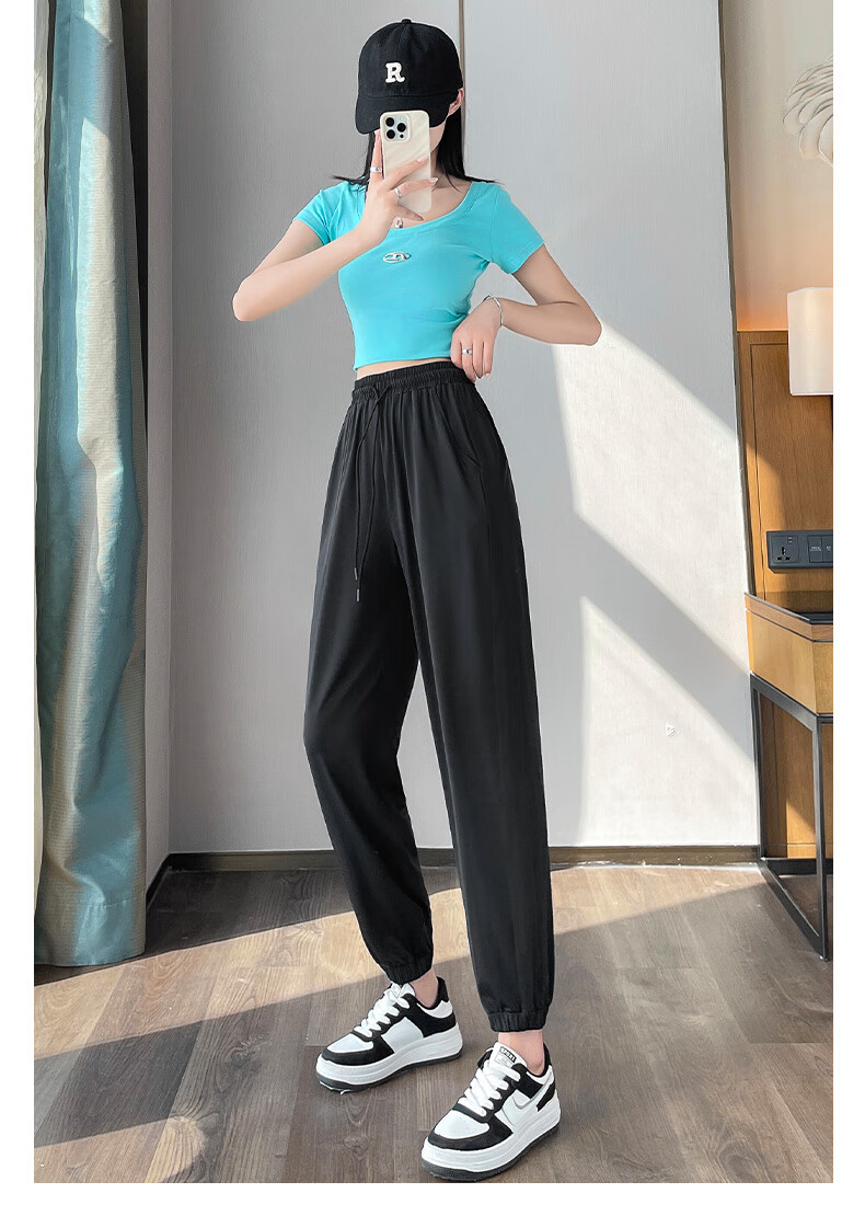 Warrior Women's Sports Quick-Dry Pants Summer Thin 2026 New Plus Size Ice Silk Jogger Casual Comfortable Pants 19