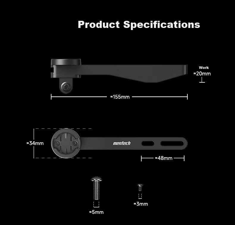 Mentech Meitan | Mount01 Bicycle Computer Bracket, Sports Camera And Bike Light Accessory Extension Bracket 9
