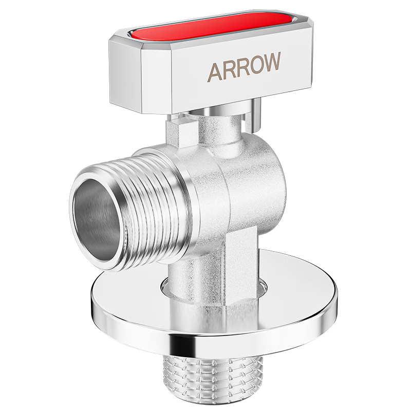 ARROW Copper Angle Valve, Spherical Valve Core, Full-Open High-Flow Ball Valve, Gas Water Heater, Wall-Mounted Boiler, V-Shaped Valve AE5280CP-H