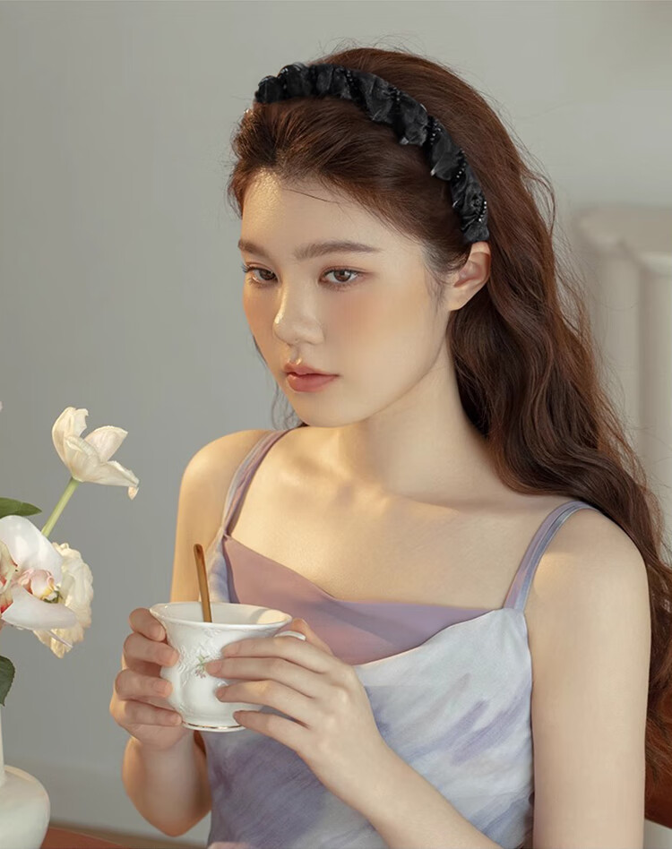 Elegant Evening Headband for Women High Crown Hairband Crushed Hair Clip Face Washing Headband Birthday Gift for Her 1