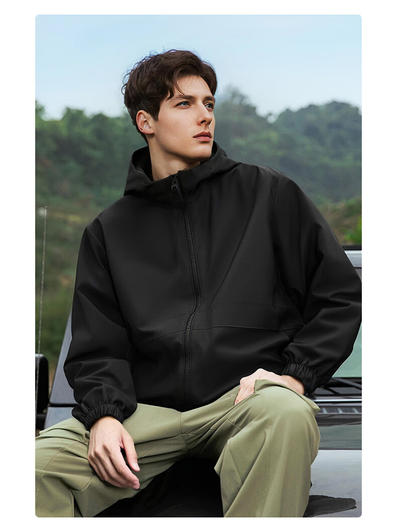JEEP SPIRIT Men's Autumn Outdoor Fishing Three-Proof Riding Jacket Wrinkle-Resistant Durable Waterproof Sports Jacket 2