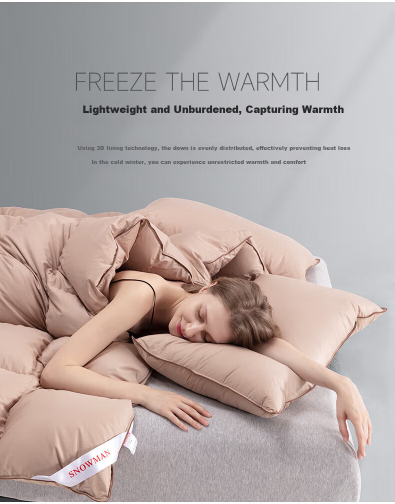 Sinuoman High-Quality 100% Imported 95% White Goose Down Duvet Insert, Comforter for Air Conditioning And Heating, 2.2*2.4m, 320g Filling, Gray 19
