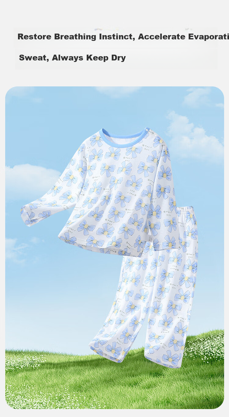 YUZHAOLIN Children's Pajamas Spring Girls' Home Wear Set for Older Kids Air Conditioning Clothes Colorful Bow Tie 3