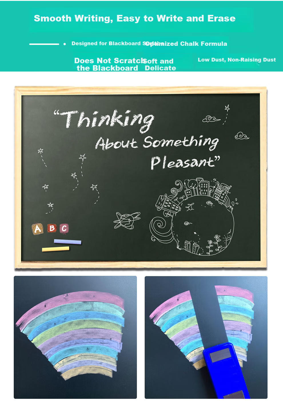 YUJA Red Chalk, 100 Pieces, Children's Doodle Pens, Dust-Free And Non-Toxic, for Green Board And Blackboard, Specialized Colored Chalk for Teachers' Teaching 5