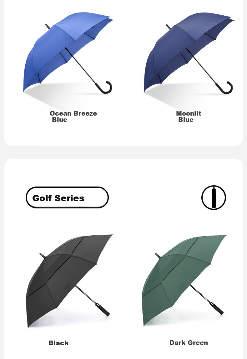 RUMBRELLA All-Weather Umbrella, Long Handle, Large Size, Reinforced And Thickened, Storm-Resistant, High-End Business Straight Handle Red Umbrella for Three People 10