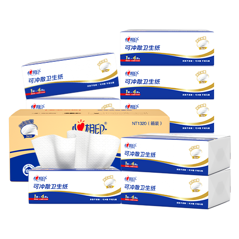 Mind Act Upon Mind Facial Tissues/Flat Paper, Hand Towel Sanitary Paper, 2-Ply, 120 Sheets*10 Packs, Business Pull-Out Toilet Paper, NT1320