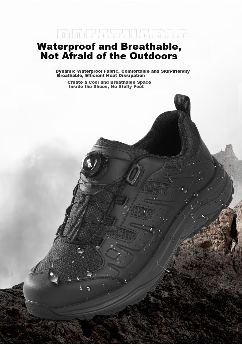 3515 Men's New Comfortable Breathable Non-Slip Wear-Resistant Mesh Outdoor Running Shoes Hiking Shoes, Black, Size 40 4