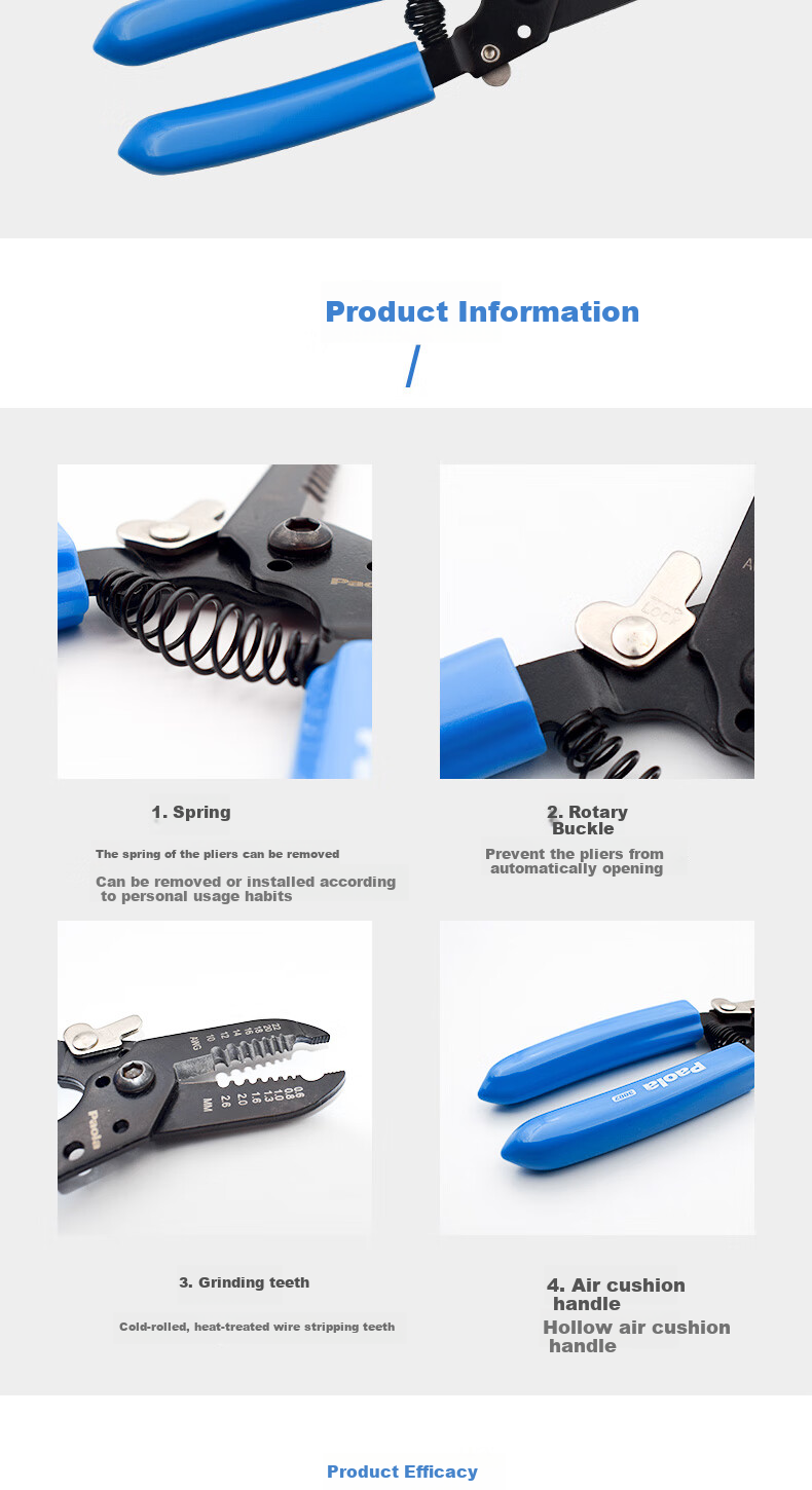 Paola Solar Photovoltaic MC4 Crimping Pliers, 2.5/4/6mm² Wire Terminal Crimping Tool, 8776 4