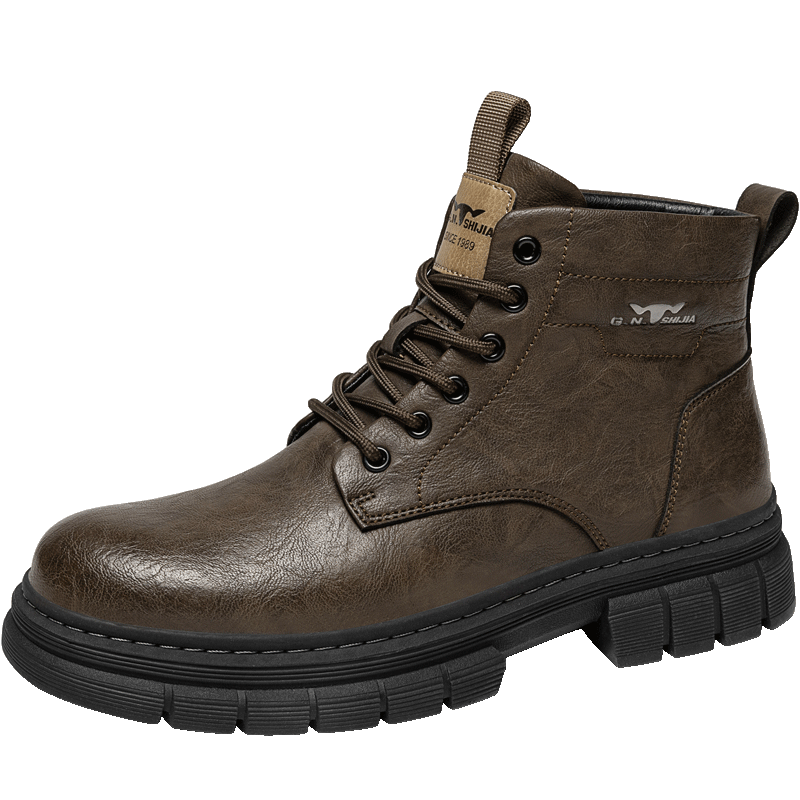 Bull Family Men's Shoes Spring Autumn New British Style Martin Boots Fashion Trendy Men's Work Boots Versatile Durable Shoes