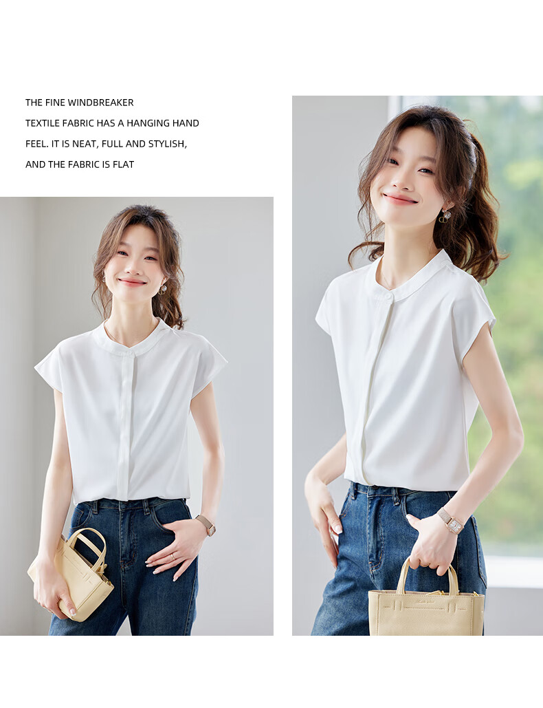 Jeanswest Women's Orange Round Neck Short Sleeve Cardigan Shirt Summer Elegant High-Quality Commuter Versatile Top 2XL 13